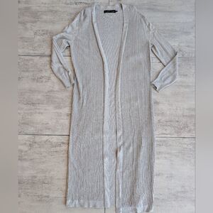 House of Harlow x Revolve Longline Rib Knit Long Grey Cardigan Sweeper Medium